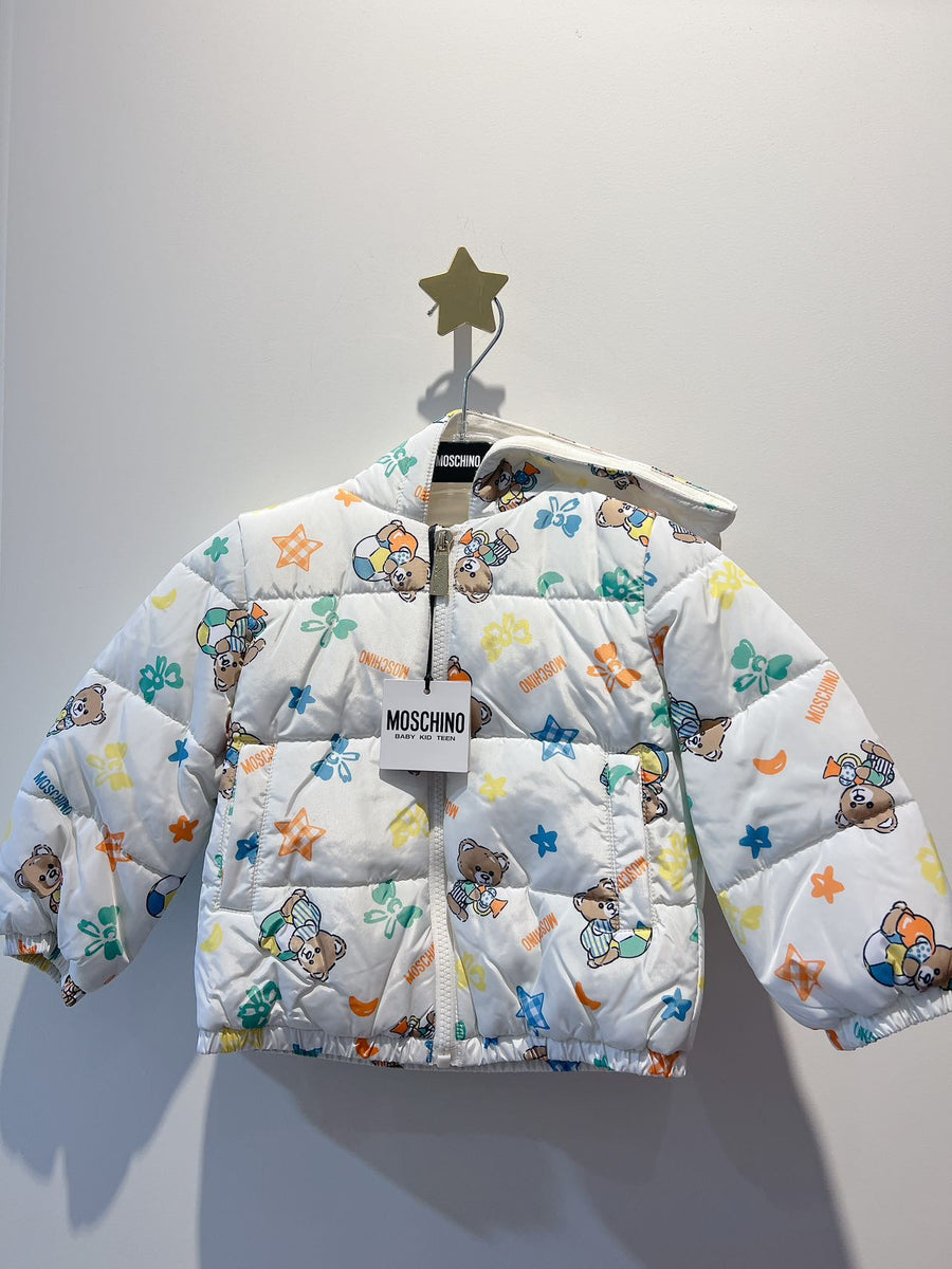 Moschino Baby Allover Nursery Print Hooded Jacket