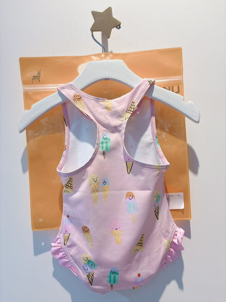 Stella McCartney Kids Girls Pink Ice Cream Swimsuit (UPF50+)