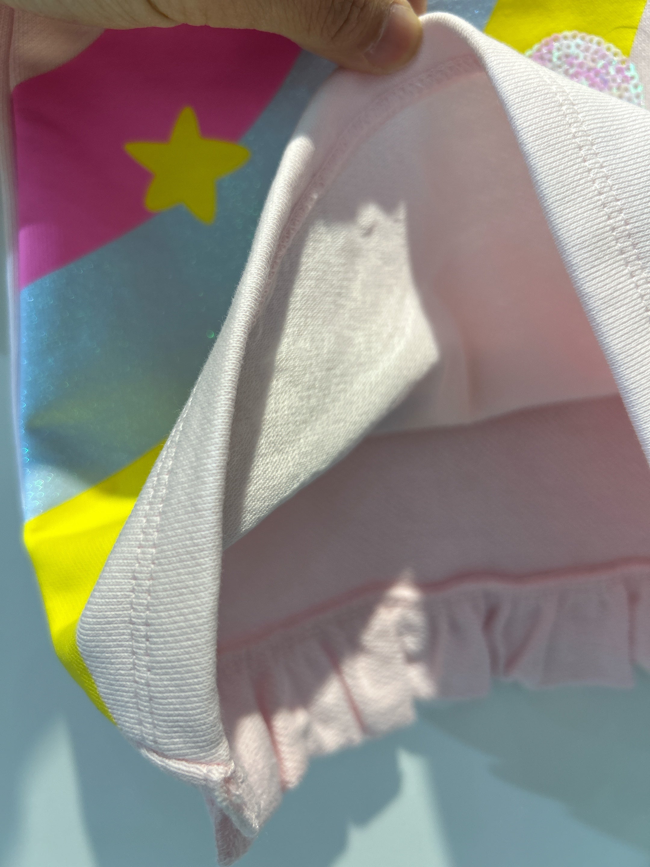 Billieblush Baby Girls Pink Cotton Sequin Rainbow Dress