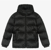 Boss Boys Black Monogram Puffer Jacket
