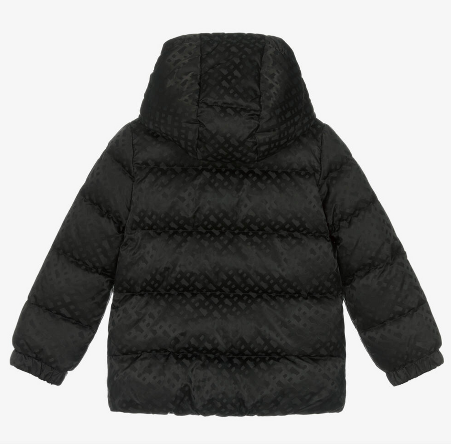 Boss Boys Black Monogram Puffer Jacket