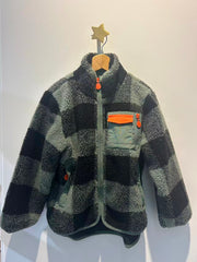 Stella McCartney Kids Boys Green & Black Check Fleece Jacket