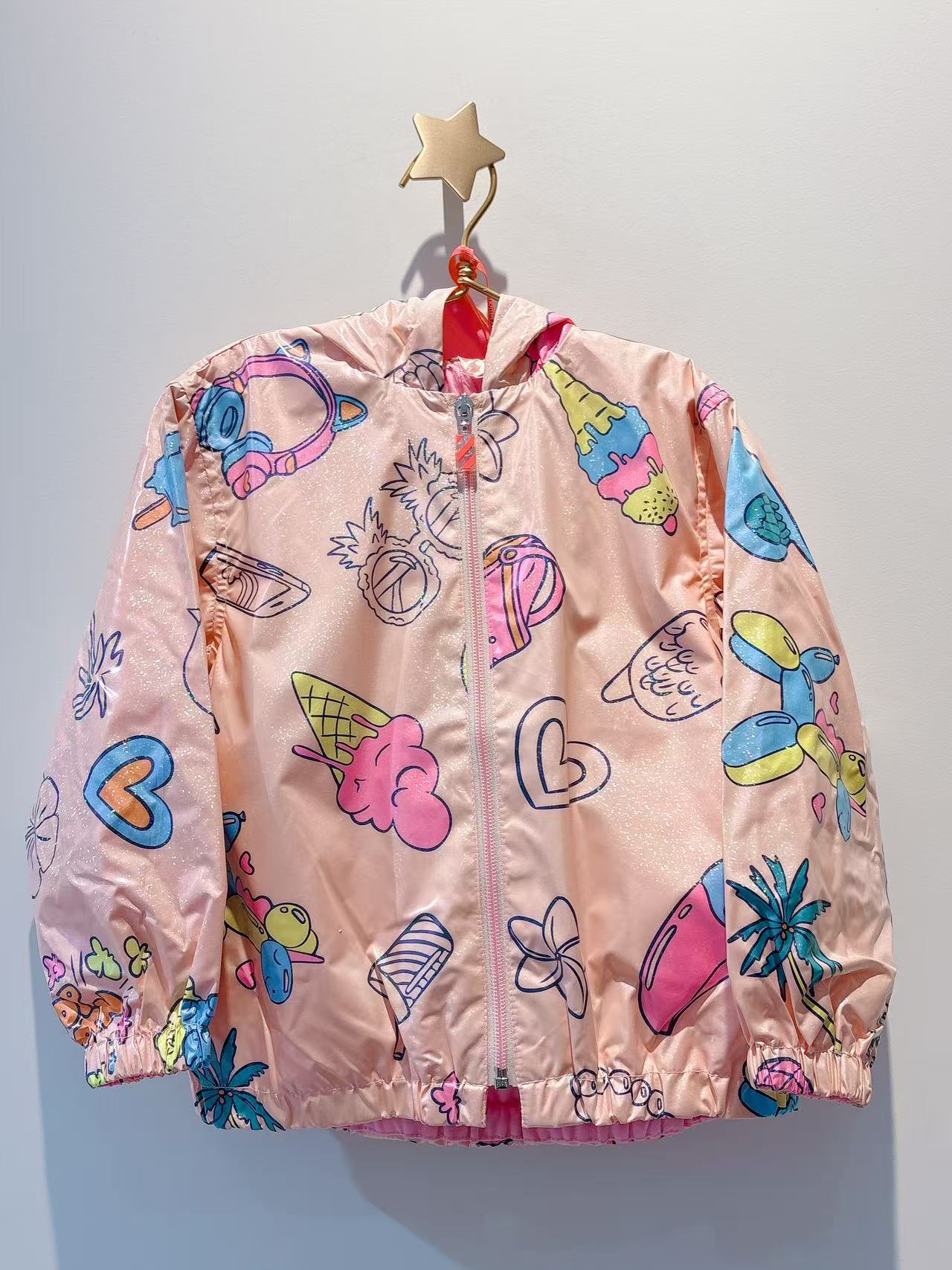 Billieblush All Over Print Pink Rain Coat