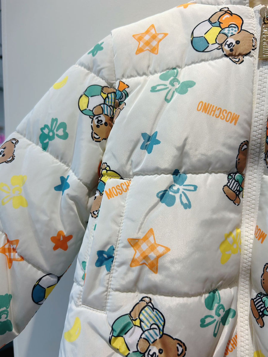 Moschino Baby Allover Nursery Print Hooded Jacket