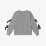 Lili Gaufrette Girls Silver Sconce Sweatshirt W Bows