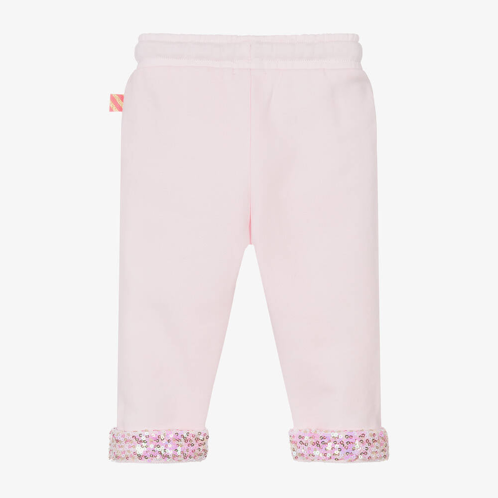 Billieblush Baby Girls Pink Cotton & Sequin Joggers