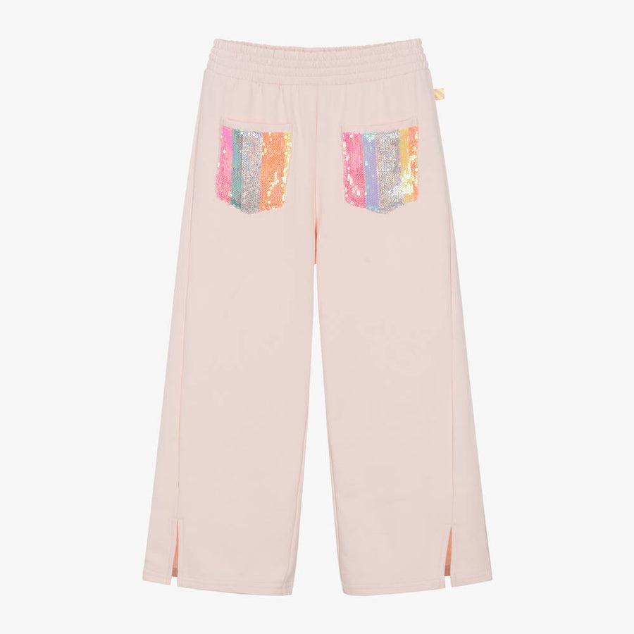 Billieblush Pink Cotton Sequin Pocket Joggers