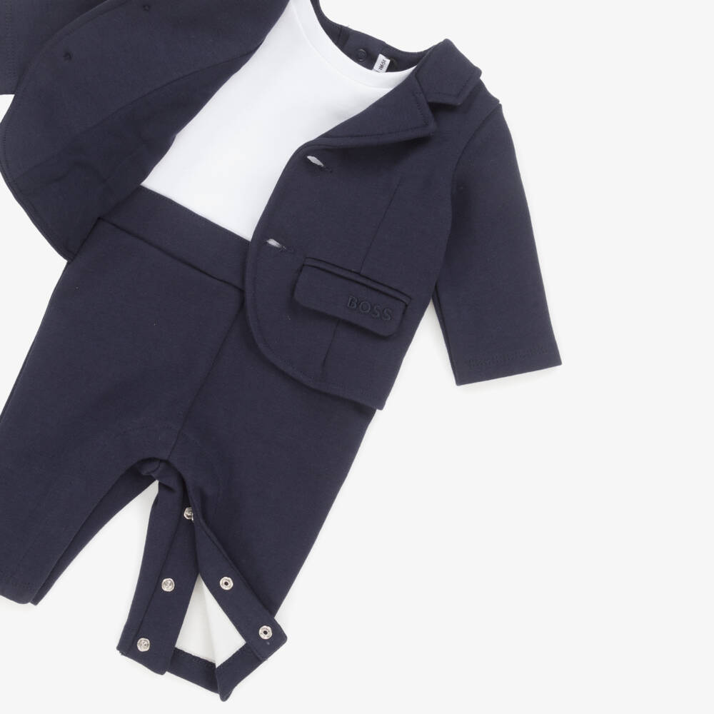 Boss Baby Boys  Navy Blue Ceremony Suit With Gift Box