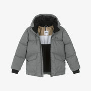 Boss Boys Grey Padded Hooded Jacket