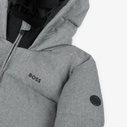 Boss Boys Grey Padded Hooded Jacket
