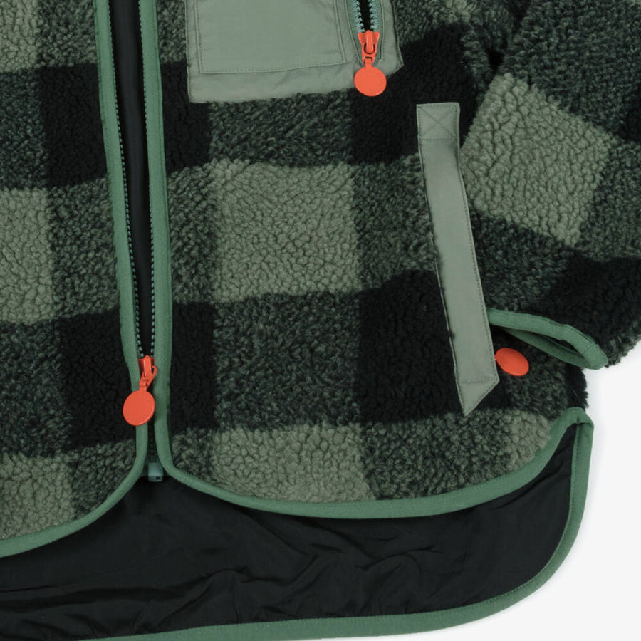 Stella McCartney Kids Boys Green & Black Check Fleece Jacket