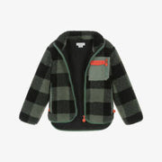 Stella McCartney Kids Boys Green & Black Check Fleece Jacket