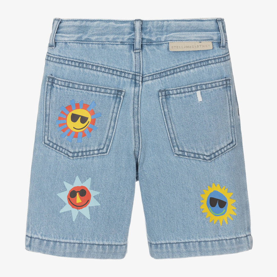 Stella McCartney Boys Sunshine Print Denim Shorts