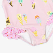 Stella McCartney Kids Girls Pink Ice Cream Swimsuit (UPF50+)