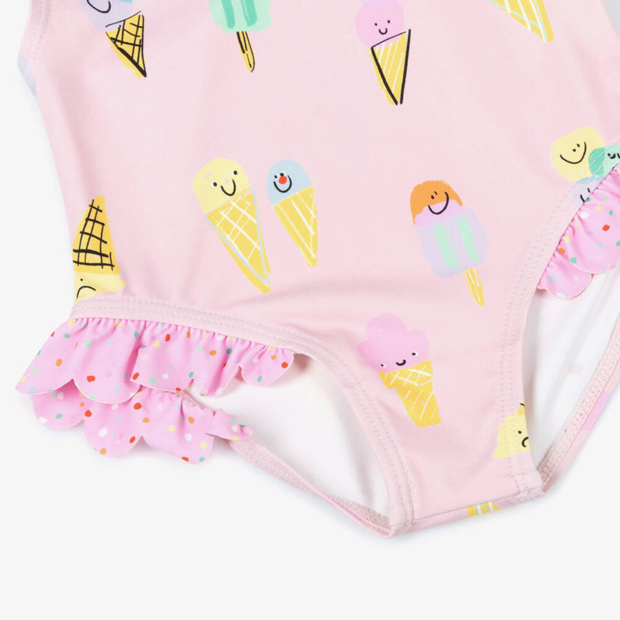 Stella McCartney Kids Girls Pink Ice Cream Swimsuit (UPF50+)