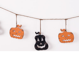 180° Pumpkin Garland, Metal, 76"