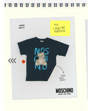 Moschino Black Cotton Teddy Bear Maxi T-Shirt with Graffiti Logo