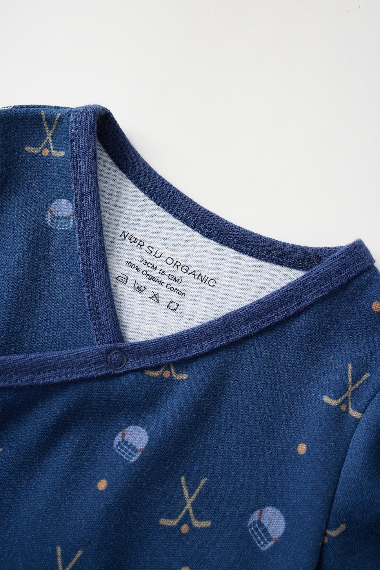 Norsu Baby Organic Kimono Long-Sleeve Onesie Hockey