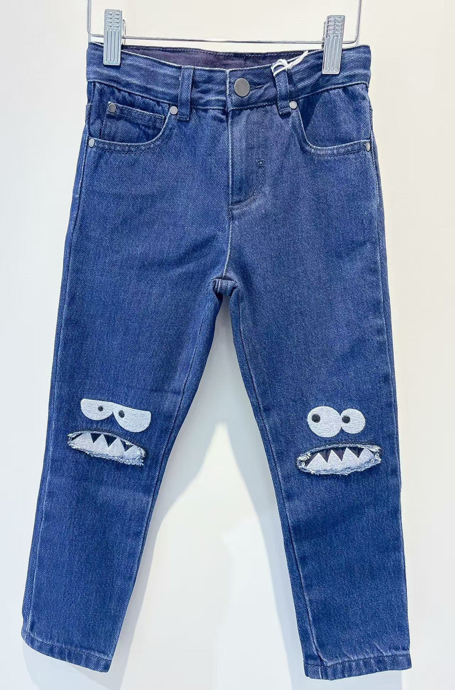 Stella McCartney Kids Boys Blue Denim Jeans with Yeti Knees