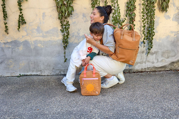 Lassig - Little Gang - Square Backpack Small GOTS - Little One & Me Carame / Olivel