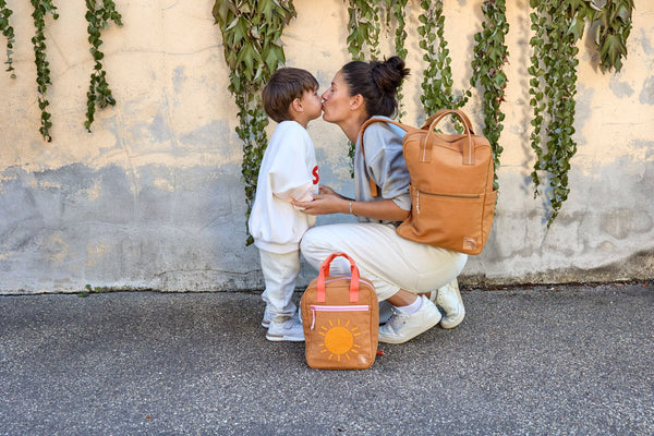 Lassig - Little Gang - Square Backpack Small GOTS - Little One & Me Carame / Olivel