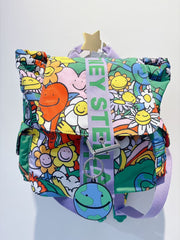 Stella McCartney Kids Girls Colourful Earth & Smiling Flowers Backpack (27cm)