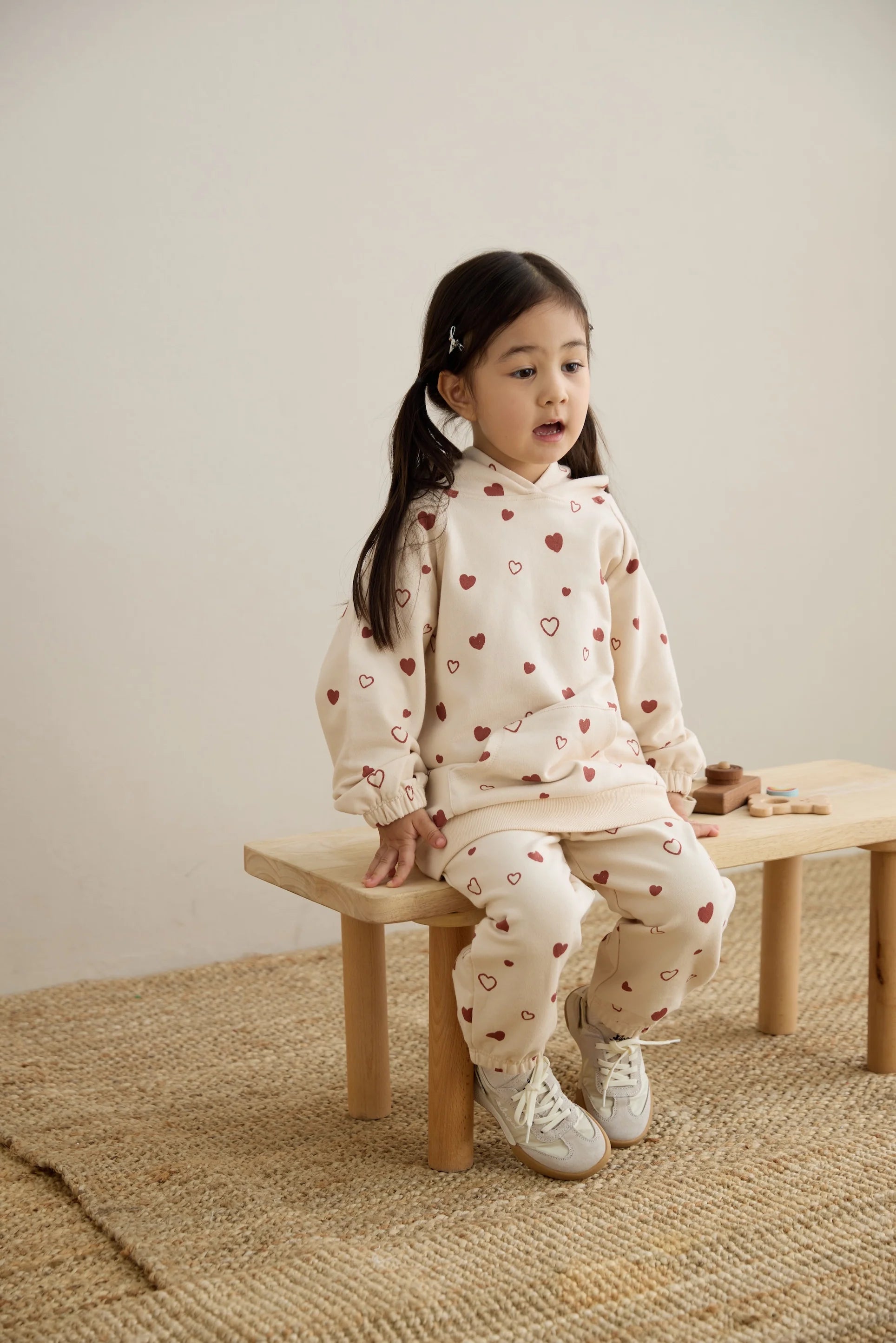 Norsu Organic Toddler French Terry Sweatpant-Hearts