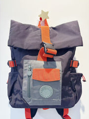 Stella McCartney Kids Boys Black Backpack With Green & Orange Detailing (38cm)