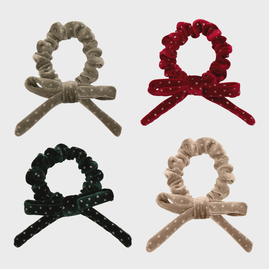Mimi & Lula - Christmas velvet bow scrunchies