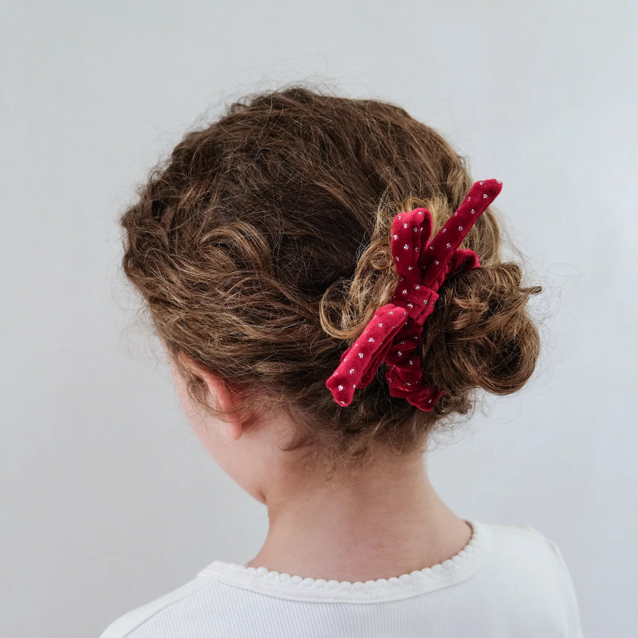 Mimi & Lula - Christmas velvet bow scrunchies