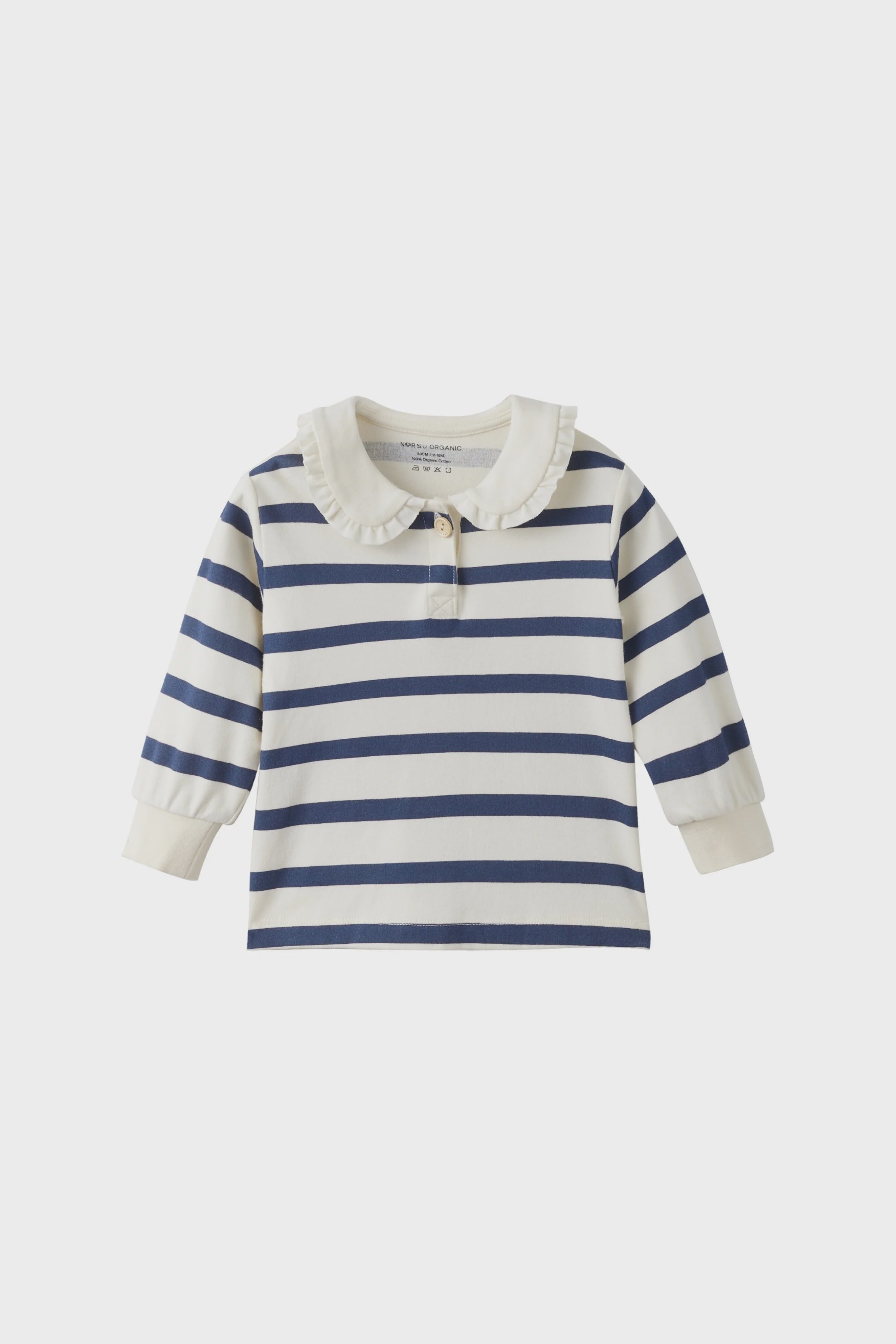 Norsu Organic Collar Long-sleeve shirt-Strips
