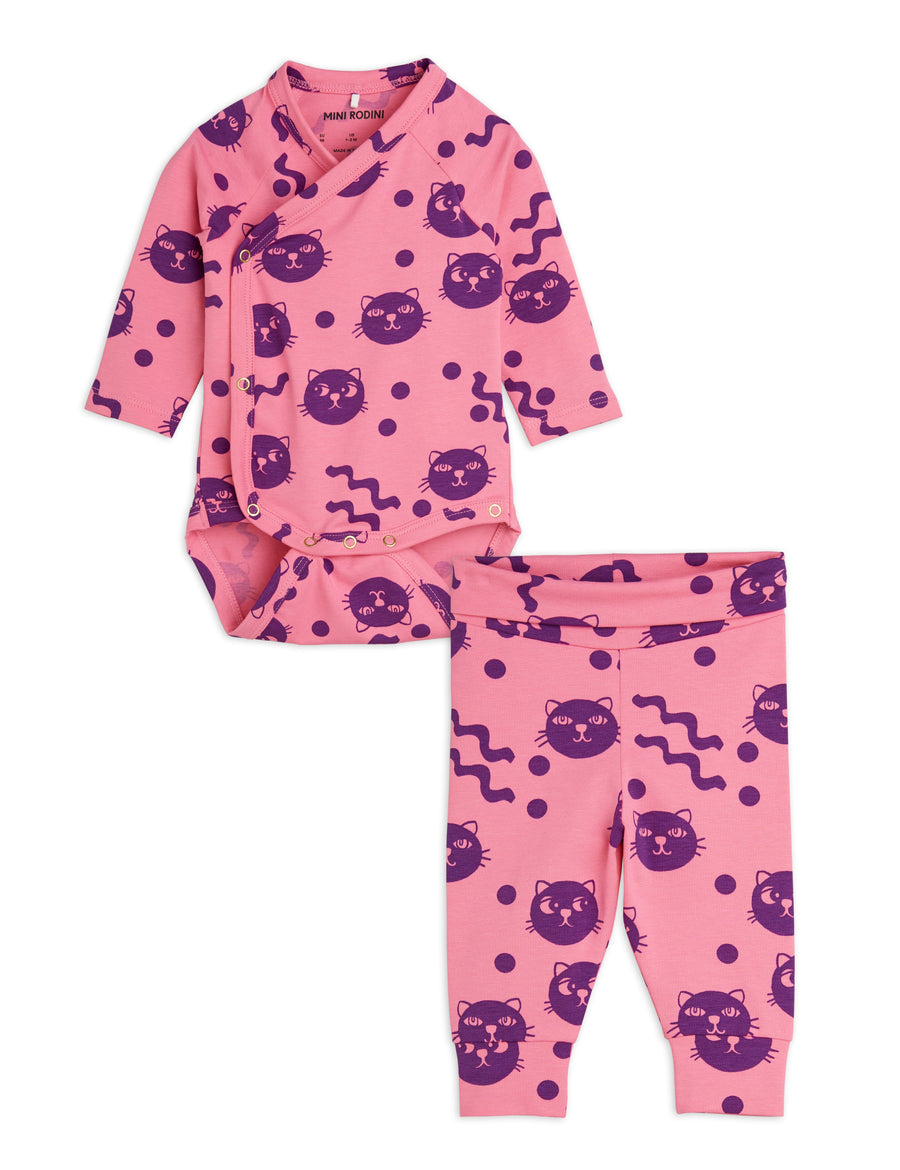 Mini Rodini Squiggly Cats Baby Set