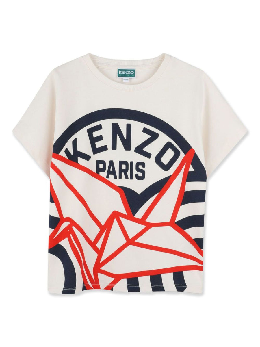 Kenzo Kids Origami Paper Crane Graphic Tee