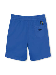 Kenzo Kids Blue Embroidered Cotton Shorts
