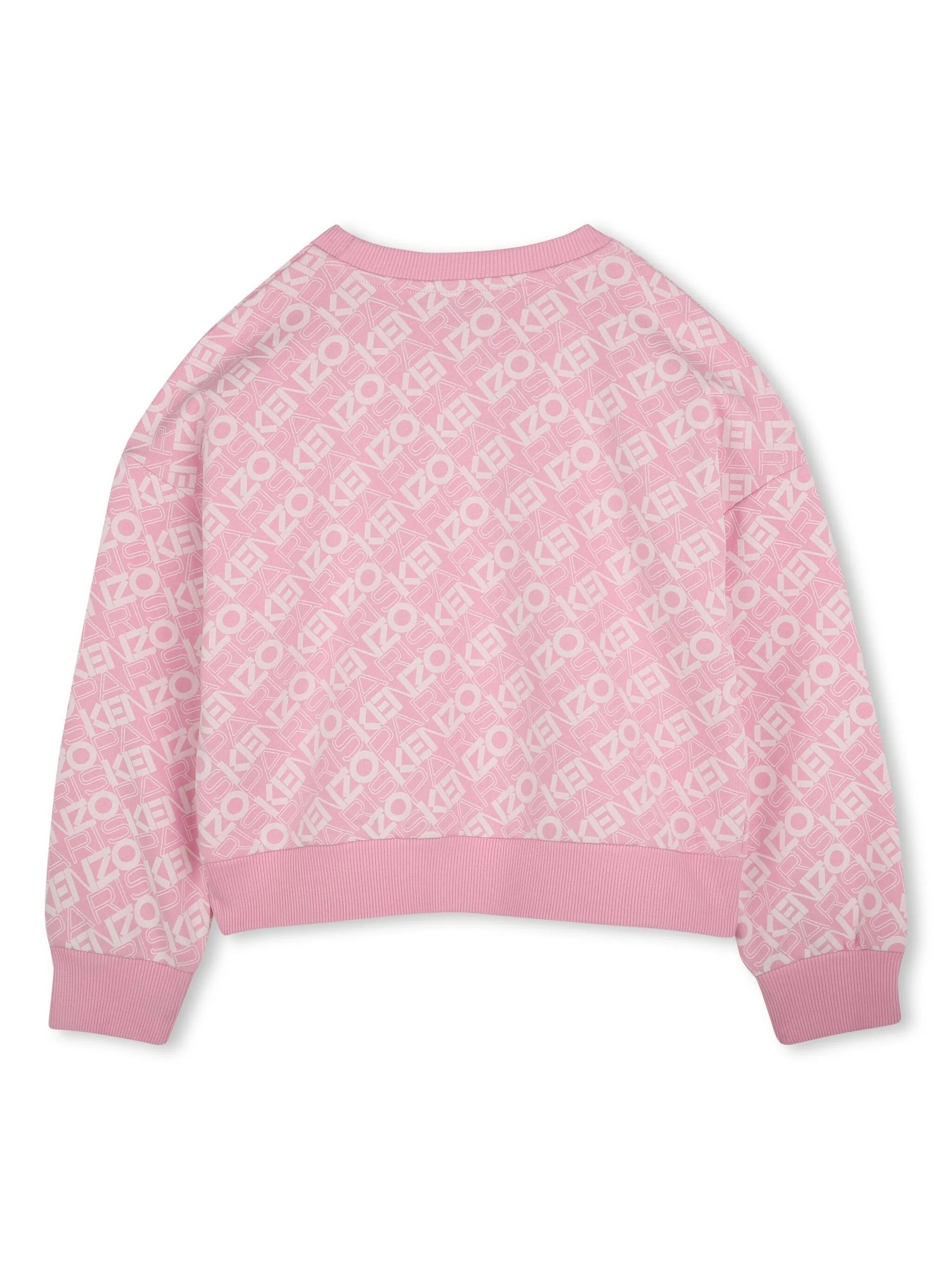 Kenzo Girls Pink All Over Logo Sweatshirt Pink