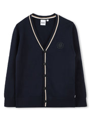 Boss Boys Logo Embroidered Cotton Cardigan