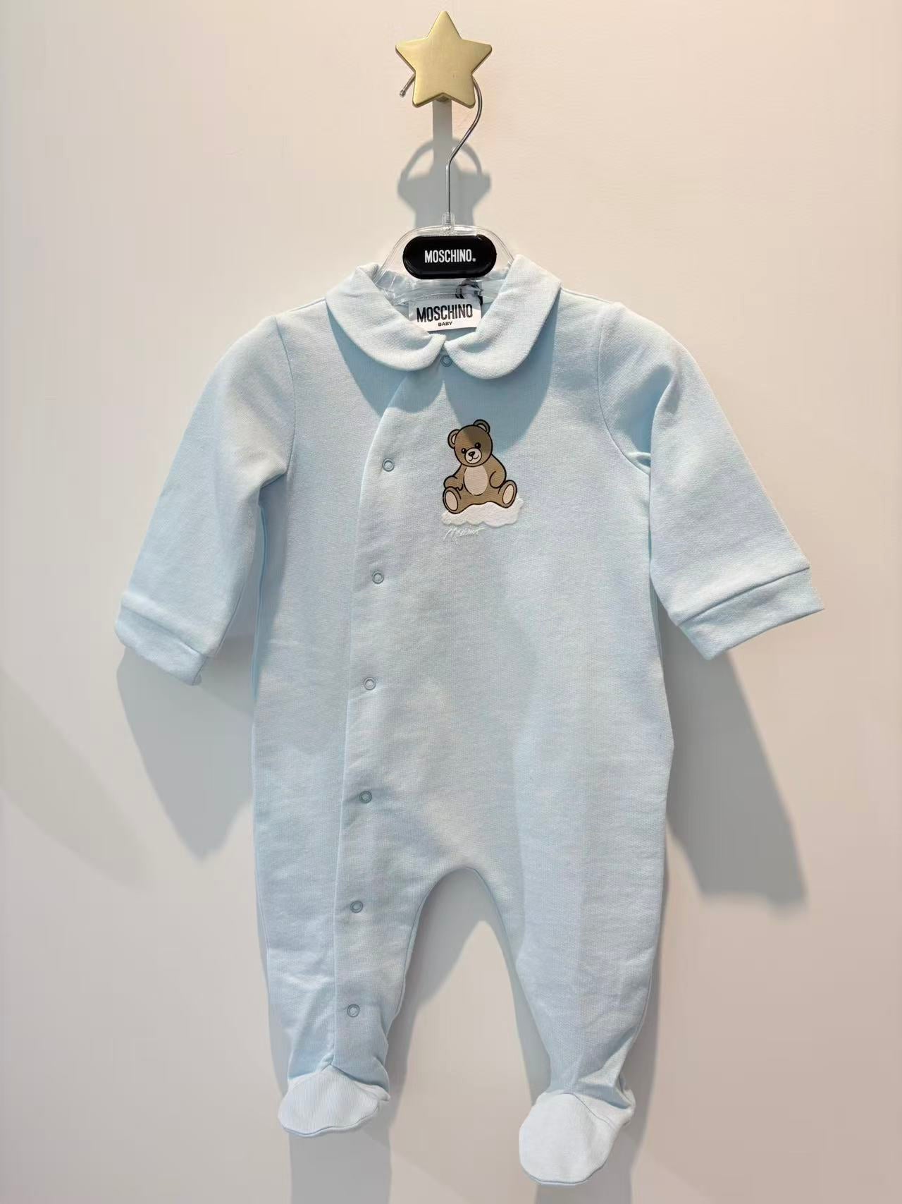 Moschino Baby LS Footie with Side Snap