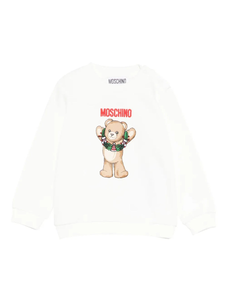 Moschino Baby Cotton Christmas Bear Sweatshirt