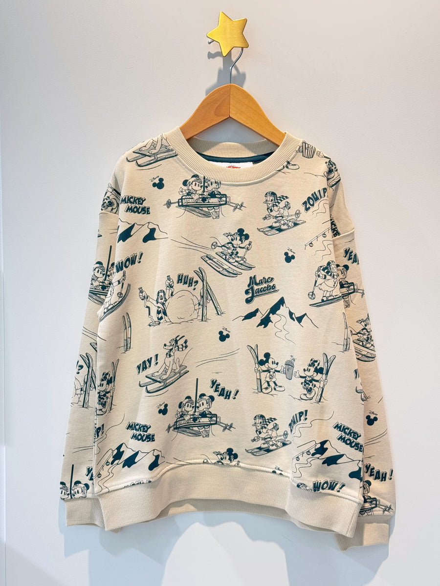 The Marc Jacobs Beige Sweatshirt with Mickey Skiing Print