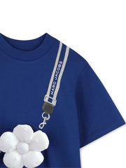 The Marc Jacobs Kids Blue flower-patch short-sleeve dress