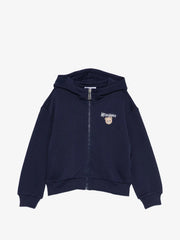 Moschino Kids Navy Zip-up Hoodie with Bear Logo