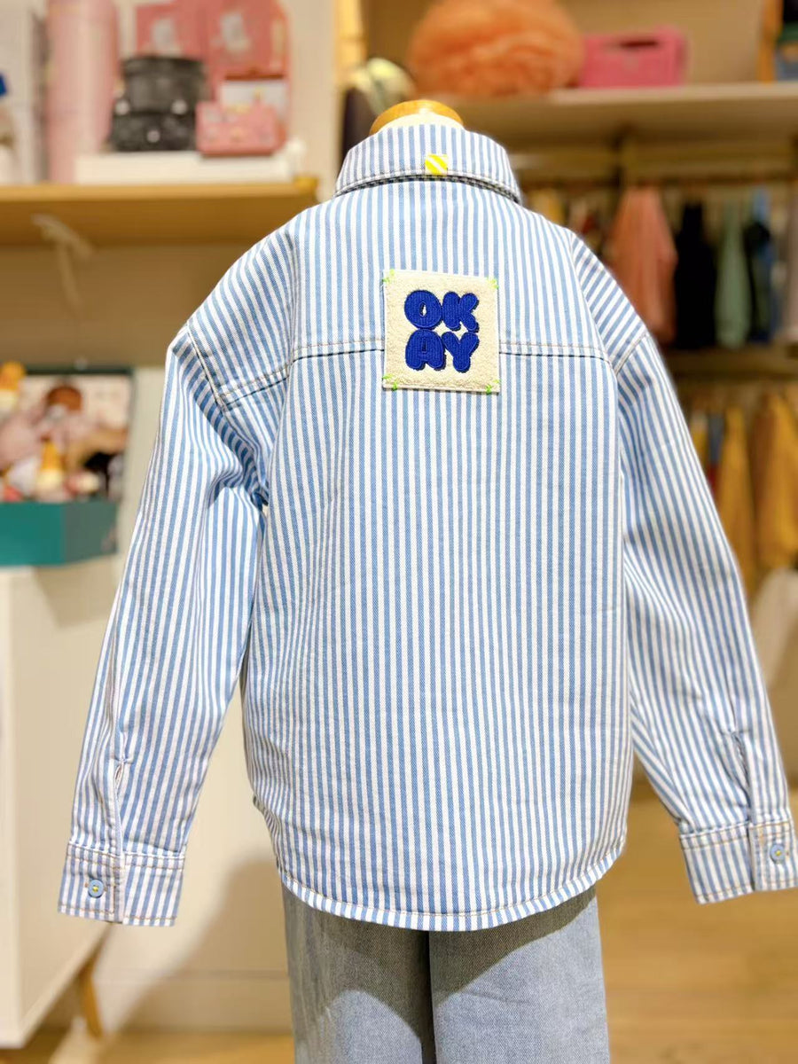 Billieblush Boys Okay Striped Button Down Shirt