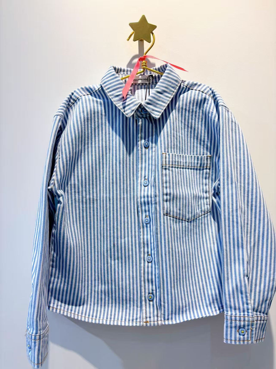 Billieblush Boys Okay Striped Button Down Shirt