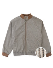 Gingersnaps Leonardo Micro-Houndstooth Harrington Jacket with Embroidered Detail