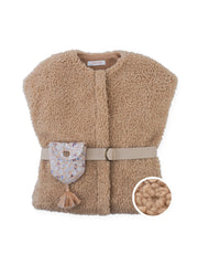 Gingersnaps Jeanette Shearling Gilet with Floral Belt Bag and Tassels