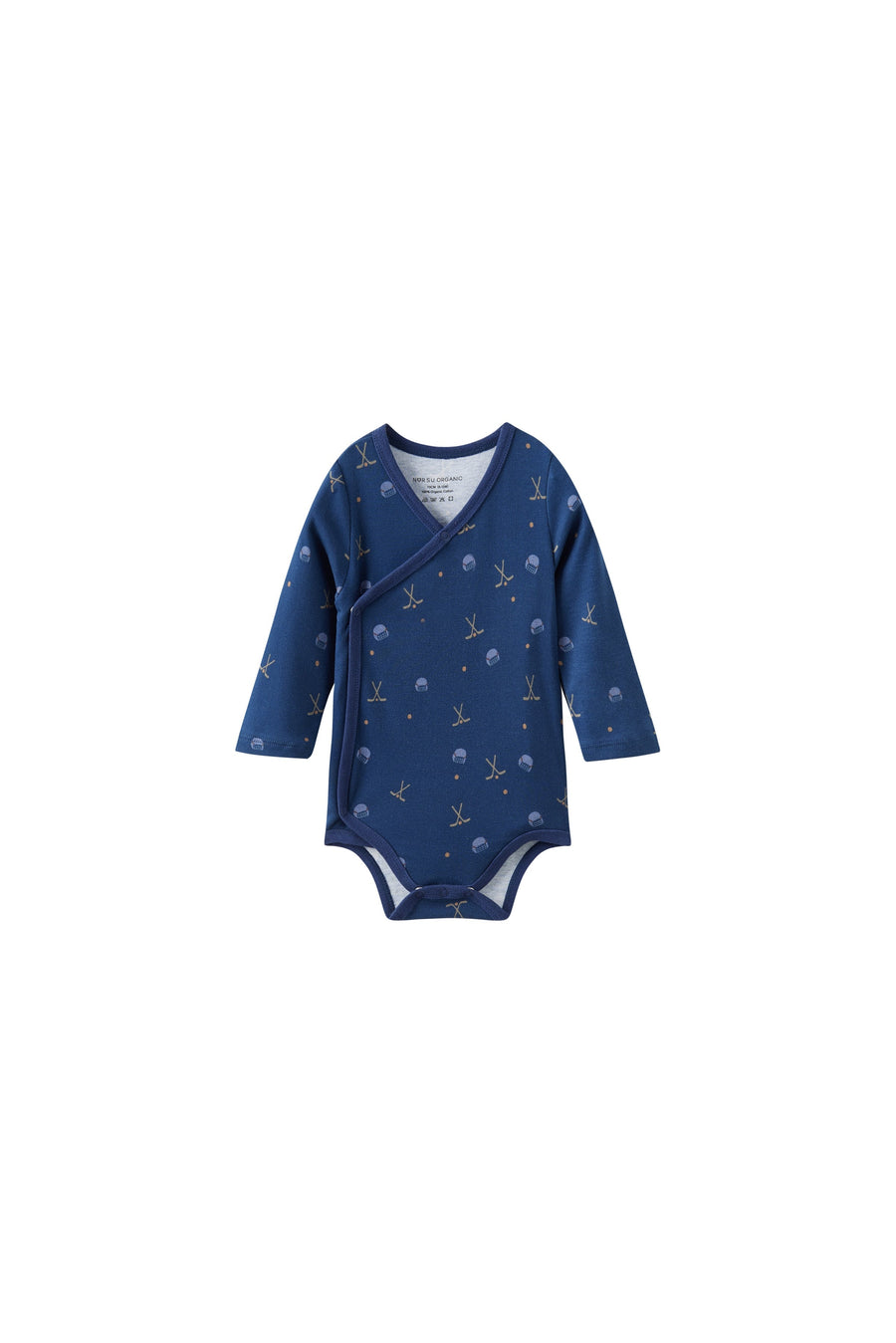 Norsu Baby Organic Kimono Long-Sleeve Onesie Hockey