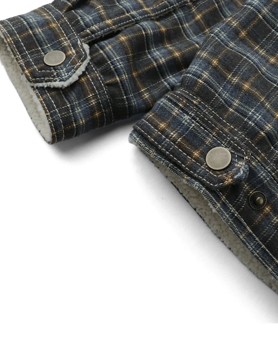 Gingersnaps Anthony Reversible Jacket in Plaid and Sherpa