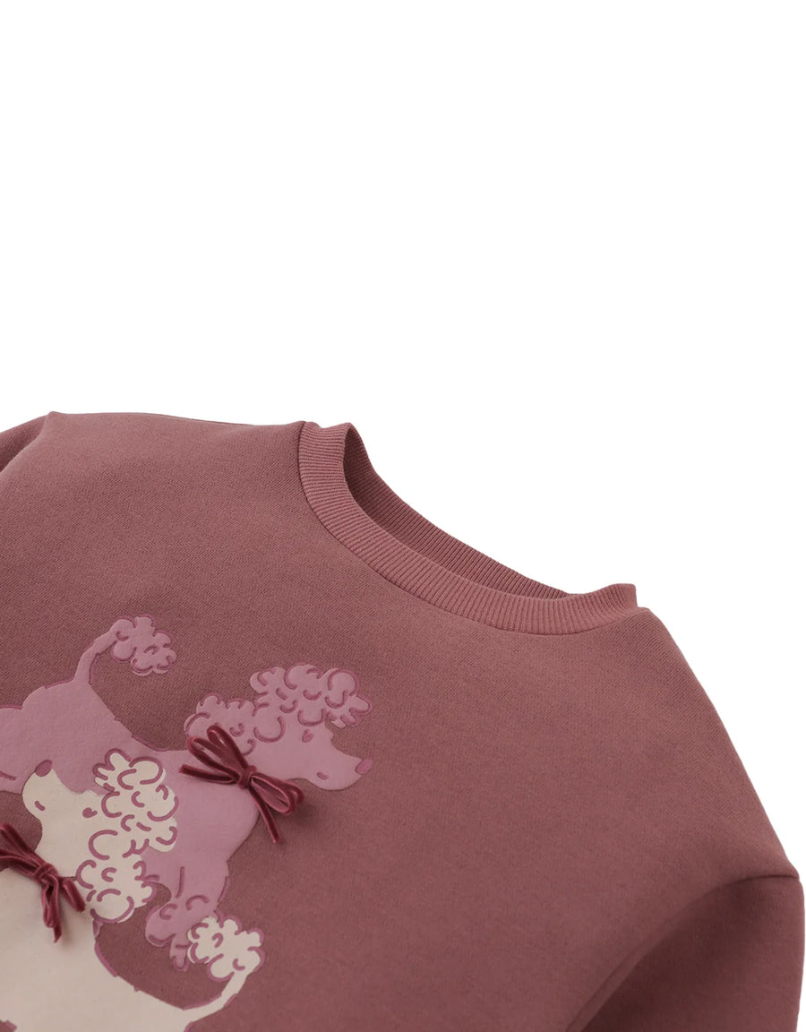 Gingersnaps Ethel Crew Neck Sweater with Poodle Print