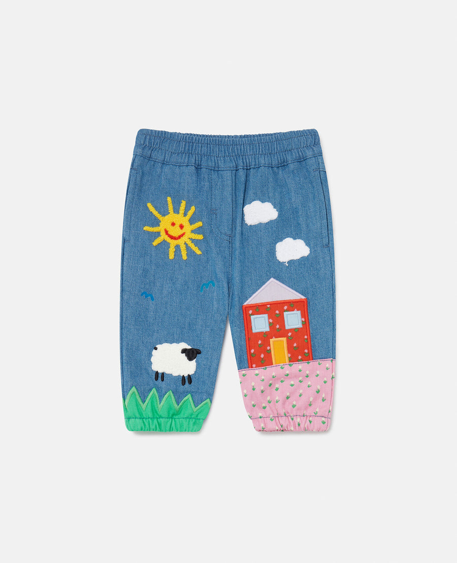 Stella McCartney Baby Girls Blue Denim Farm Trousers