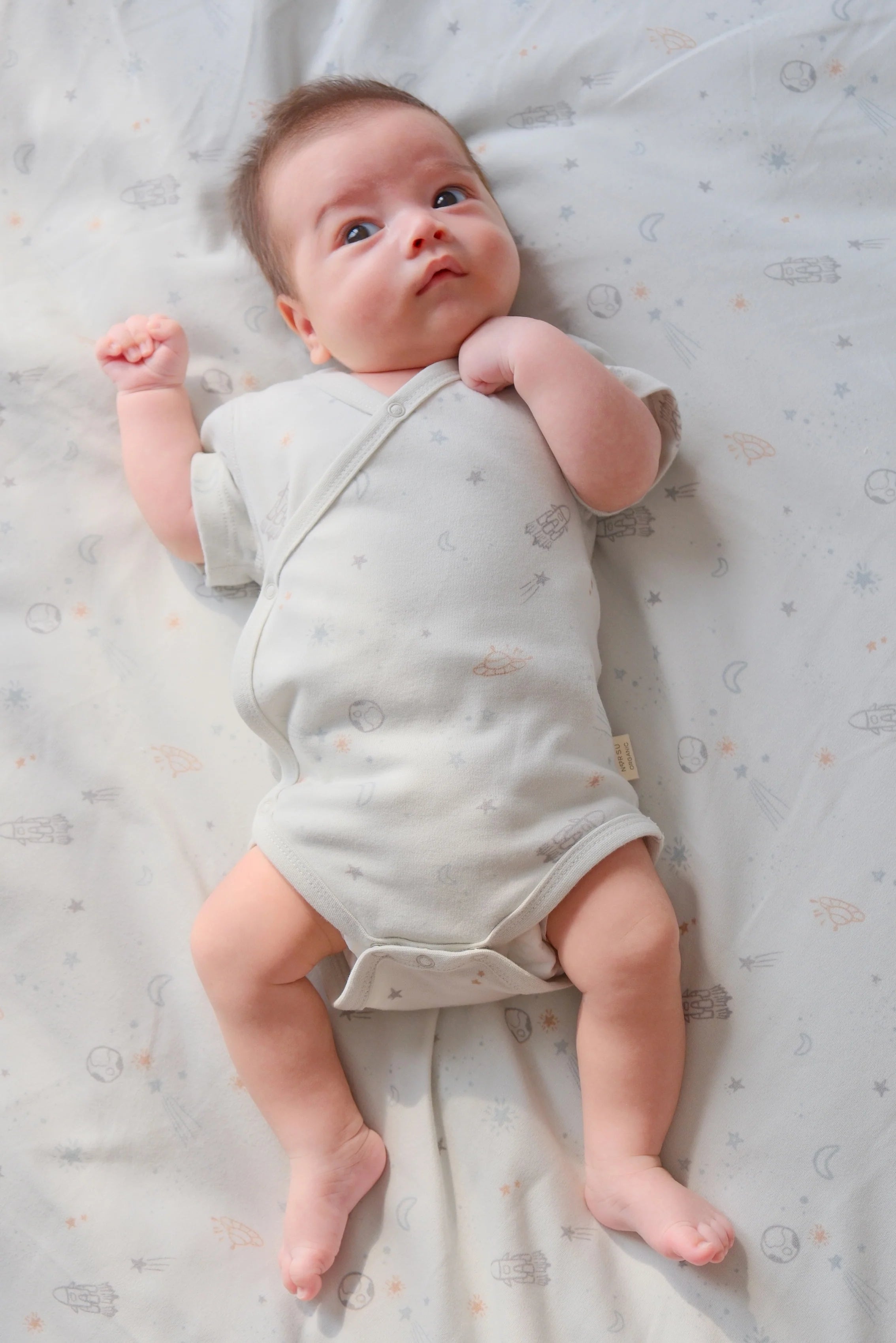 Norsu Organic Kimono Short Sleeve Onesie Space